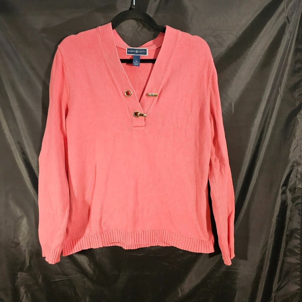 Karen Scott pretty darker pink sweater. Size XL